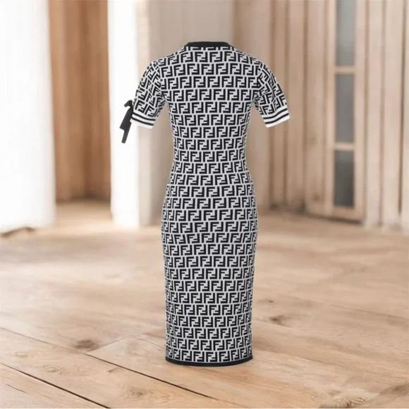Fendi Black and White Patterned Dress - Picture 2 of 4